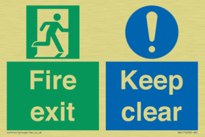 Fire exit Keep clear dual sign